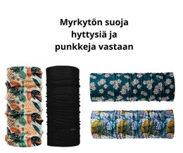 P.A.C. tuubihuivi myrkytt&ouml;m&auml;ll&auml; hyttys- ja punkkisuojalla.